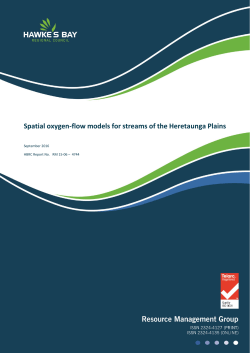 Spatial oxygen-flow models for streams of the Heretaunga Plains V5