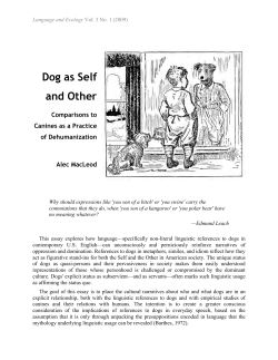 Dog as Self and Other - The Ecolinguistics Association