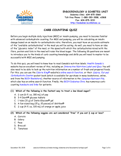 Carb Counting Quiz