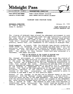 Clam Population in Little Sarasota Bay