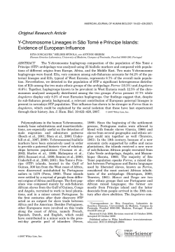 Y-chromosome lineages in S&atilde;o Tom&eacute; e Pr&iacute;ncipe islands: Evidence