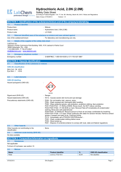 Hydrochloric Acid, 2.0N