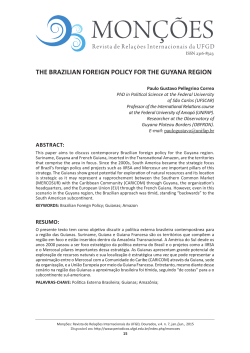 the brazilian foreign policy for the guyana region