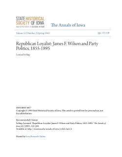 James F. Wilson and Party Politics, 1855-1895
