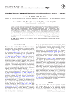 Modelling Nitrogen Content and Distribution in