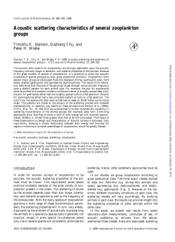 Acoustic scattering characteristics of several zooplankton groups