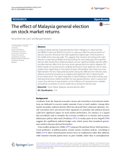 The effect of Malaysia general election on stock market returns