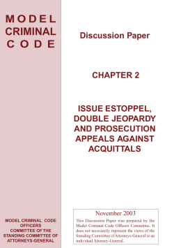 Discussion paper Double Jeopardy - Attorney