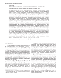 Acoustics of friction - Imperial College London