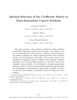 Optimal Selection of the Coefficient Matrix in State