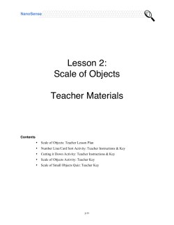 Lesson 2: Scale of Objects Teacher Materials
