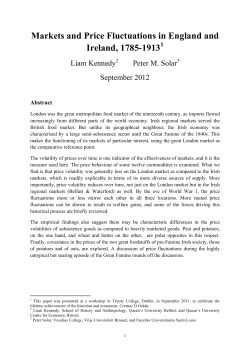 Markets and Price Fluctuations in England and Ireland, 1785-1913