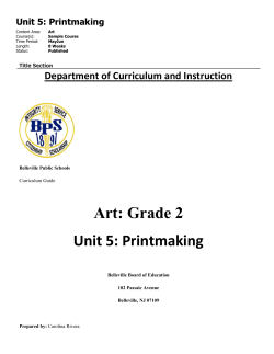 Art: Grade 2 Unit 5: Printmaking