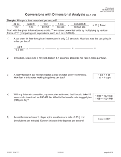 Conversions with Dimensional Analysis (pp. 1 of 2)