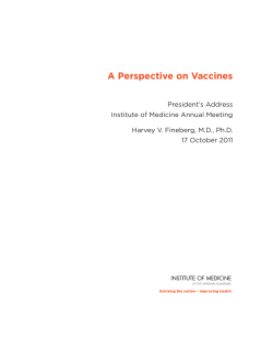 A Perspective on Vaccines - The National Academies of Sciences