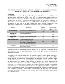 Prioritization of Texas Department of Transportation Freight Mobility
