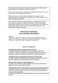 General Common Factors necessary but independent of CBT