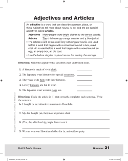 Adjectives And Articles