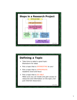 Defining a Topic