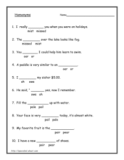 Homophone worksheets 1-10
