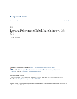 Law and Policy in the Global Space Industry`s Lift-Off