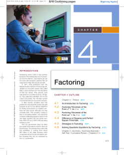 Factoring - McGraw Hill Higher Education