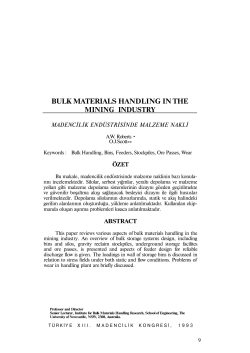 BULK MATERIALS HANDLING IN THE MINING INDUSTRY