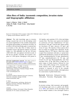 Alien flora of India: taxonomic composition, invasion status and