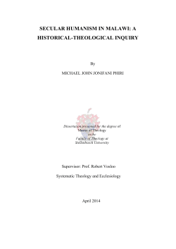 secular humanism in malawi: a historical