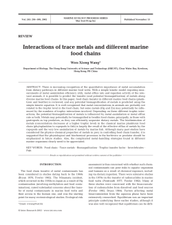 Interactions of trace metals and different marine food chains