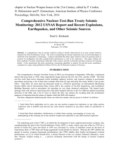 Comprehensive Nuclear-Test-Ban Treaty Seismic Monitoring: 2012