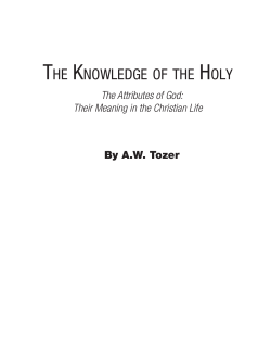 the knowledge of the holy - freshstarttrainingcenter.org | Where Men