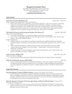 CV - University of Vermont