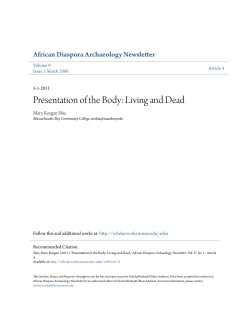 Presentation of the Body: Living and Dead