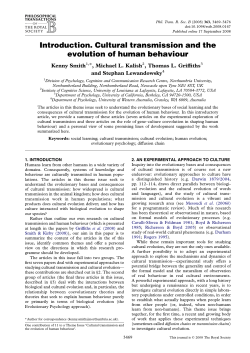 Cultural transmission and the evolution of human behaviour