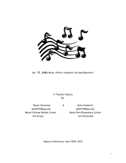 La Ti DOes music affect students` on-task behavior?