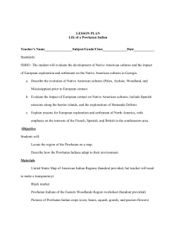 LESSON PLAN for the Powhatan Indian