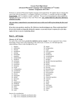 Part I &ndash; AP Terms