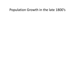 Population Growth in the late 1800`s