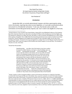 One-State/Two-Votes: Do Supermajority Senate Voting Rules