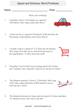 Speed and Distance Word Problems