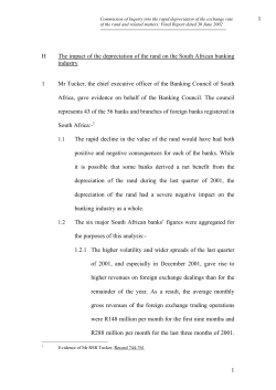 1 H The impact of the depreciation of the rand on the South African