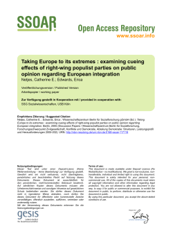 Taking Europe to its extremes. Examining cueing effects of