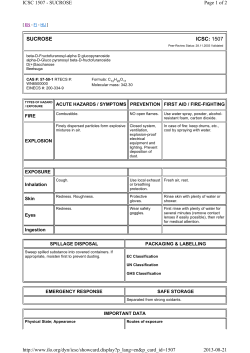 SUCROSE ICSC: 1507 Page 1 of 2 ICSC 1507