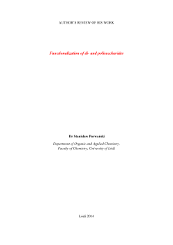 Functionalization of di- and polisaccharides