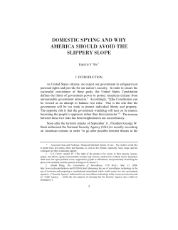 domestic spying and why america should avoid the slippery slope