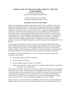 partial list of texas ranger company and unit commanders