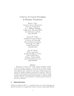 A Survey of Current Paradigms in Machine Translation