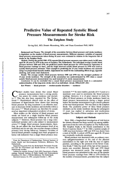 Predictive Value Of Repeated Systolic Blood Pressure