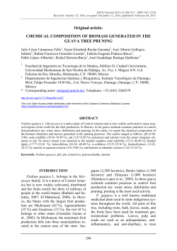 CHEMICAL COMPOSITION OF BIOMASS GENERATED IN THE
